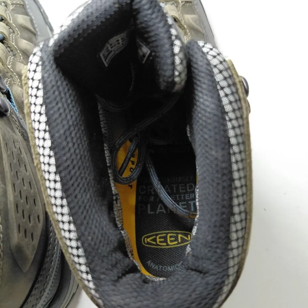 Keen Targhee III Mid Waterproof Hiking Boots Shoes Soft Toe Womens 7.5 Grey Blue